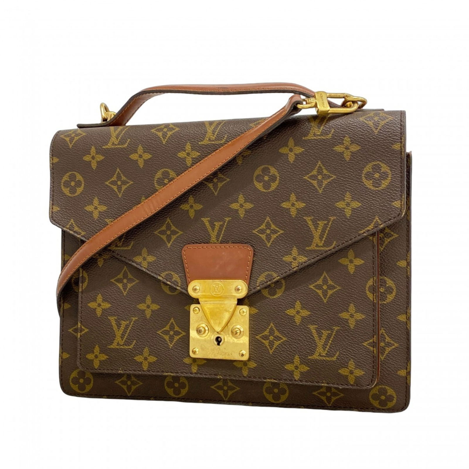 Louis Vuitton Monogram Monceau Handbag M51185 Brown 2-Way Bag (1 of 14)