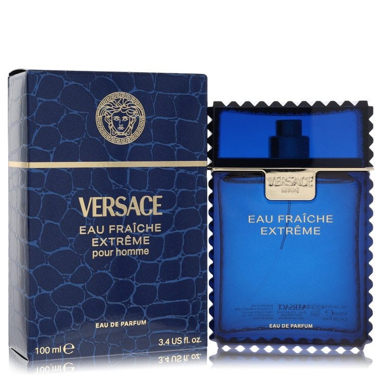 Versace Man Eau Fraiche Extreme Cologne By Versace Eau De Parfum Spray: Brand: Versace Size: 3.4 oz Eau De Parfum Spray Grams: 500 Type: Eau De Parfum Spray Fragrance: Cologne for Men Product Disclaimer: Authentic fragrances; some boxes may show shelf wear. We strongly en