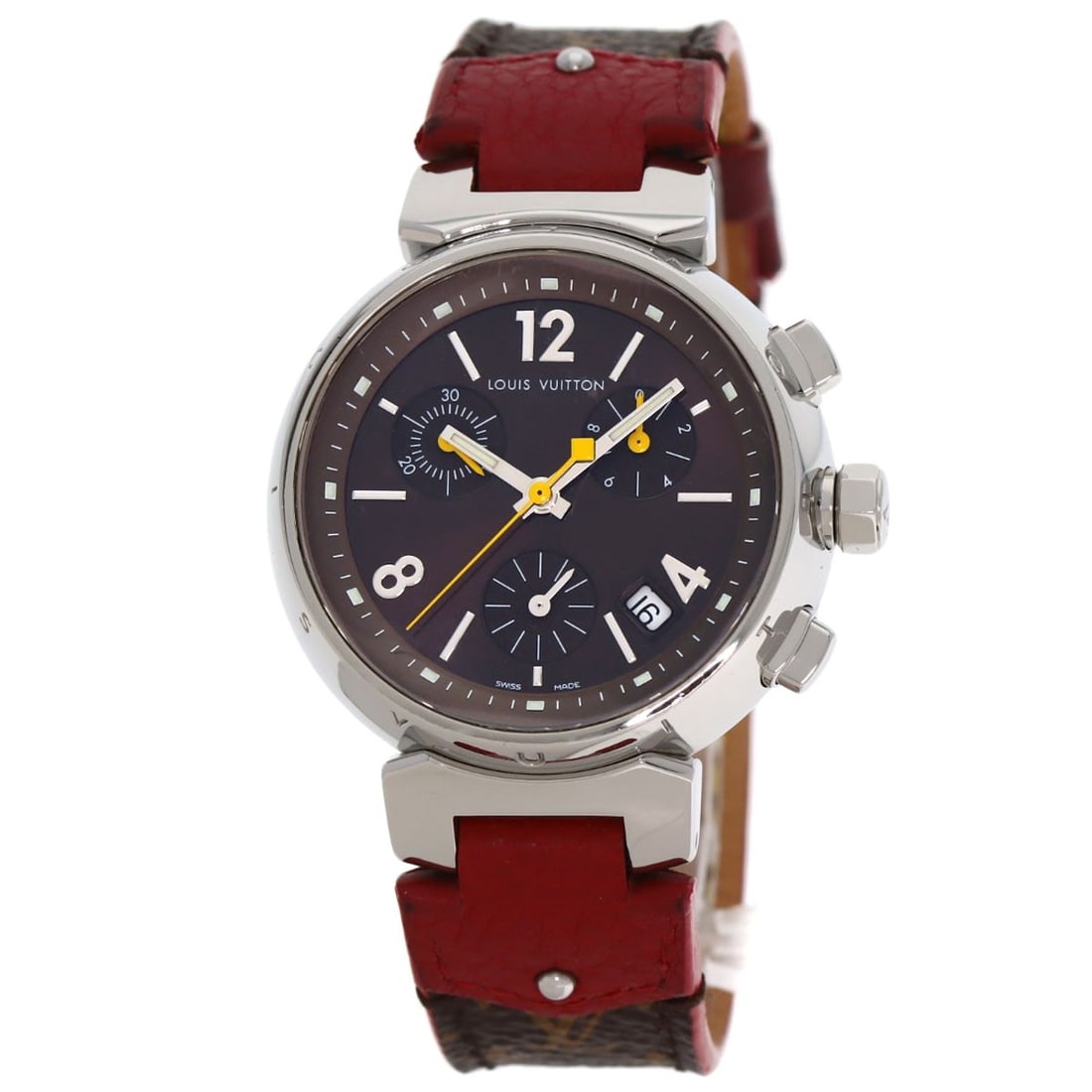 Louis Vuitton Tambour Chronograph Watches Q1321 Stainless Steel/Leather (1 of 20)