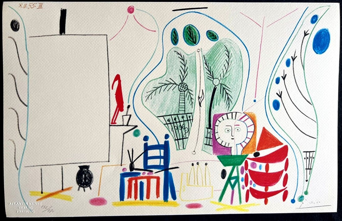 Pablo Picasso Lithograph Coa Signed Limited And Numbered Edition In -180 Es (1 of 11)