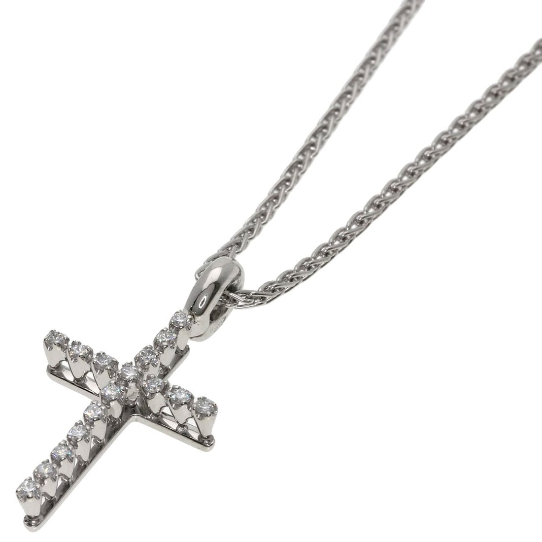 Damiani Mystery Cross Diamond Necklace Platinum Pt950 (1 of 5)