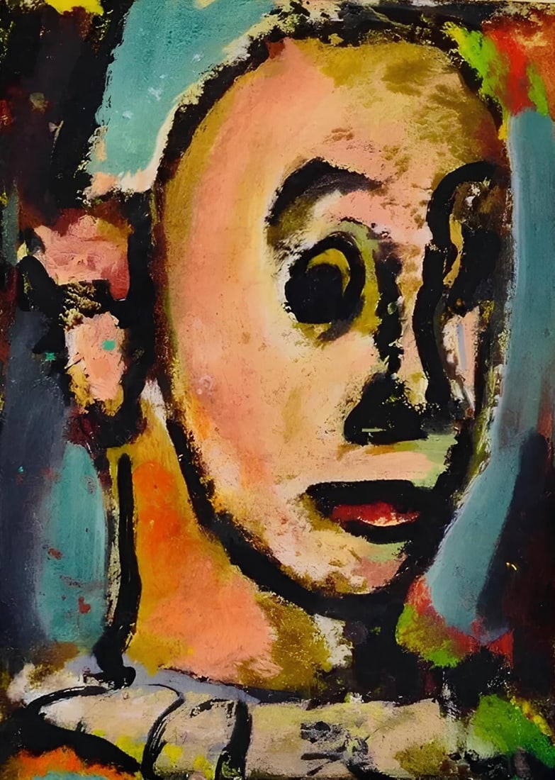 Georges Rouault, Composition, Visages, Dix Tudes De L'Atelier Reproduites En Fac-Simils, Lithograph: Lithograph and stencil on vlin Chiffon de Mandeure paper. Paper size: 18 x 13 inches. Excellent condition. Unsigned, as issued. Notes: From the folio, Visages, dix tudes de l'Atelier reproduites en fa