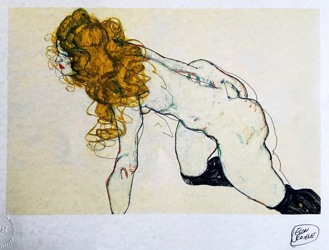Egon Schiele Lithograph Signed Coa Numbered: Egon Schiele '' Figure of woman " Lithograph printed by the French publishers gathered in 1979. I sign Egon Schiele on the slab. The work measures 31x42 cm 175 specimens EFR, Paris Product Disclaimer: