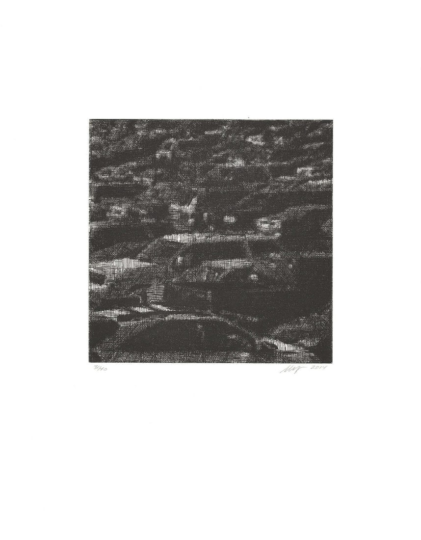 Wayne Gonzales Cars Signed " Etching Contemporary Black & White (1 of 2)