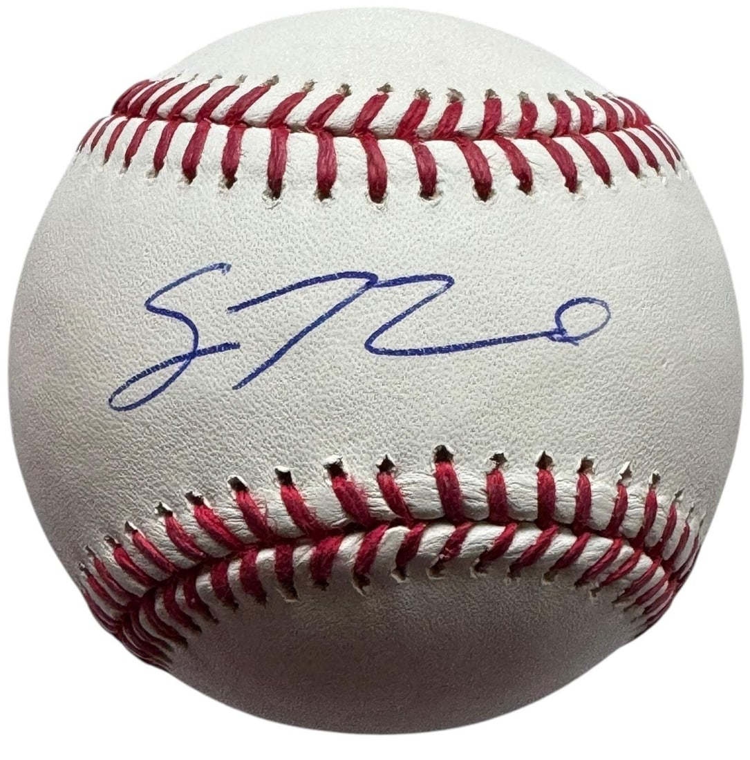 Sean Newcomb Autographed Official Major League Baseball (Fanatics/Mlb): Brand: Fanatics Sean Newcomb Autographed Official Major League Baseball Signed in blue pen across the sweet spot of an Official Robert Manfred Product Disclaimer: Not affiliated with any team or leagu