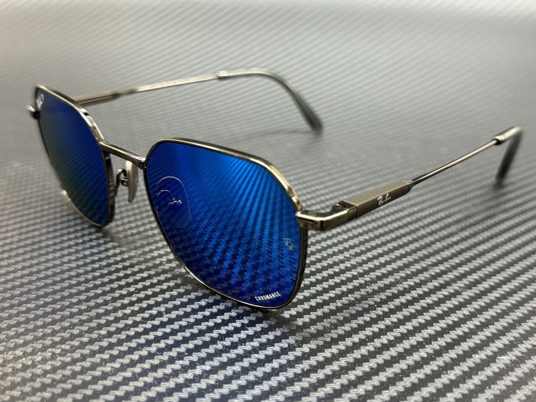 Ray Ban Rb8094 165 4L Gunmetal Blue Polarized Titanium Unisex 53 Mm Sunglasses: Brand: Ray Ban Frame Color: Blue Type: Sunglasses Product Disclaimer: Minor wear from age or display may be present. We strongly encourage bidders to examine all provided descriptions and images caref