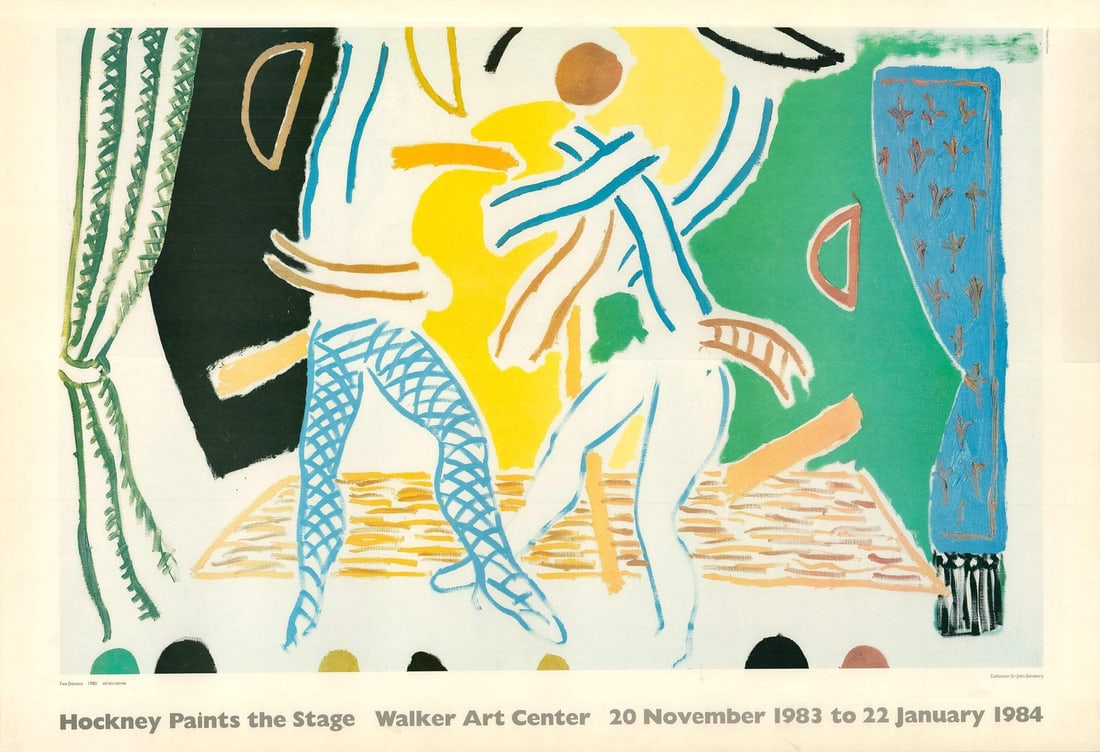 David Hockney Two Dancers " Offset Lithograph Pop Art David Hockney (1 of 4)