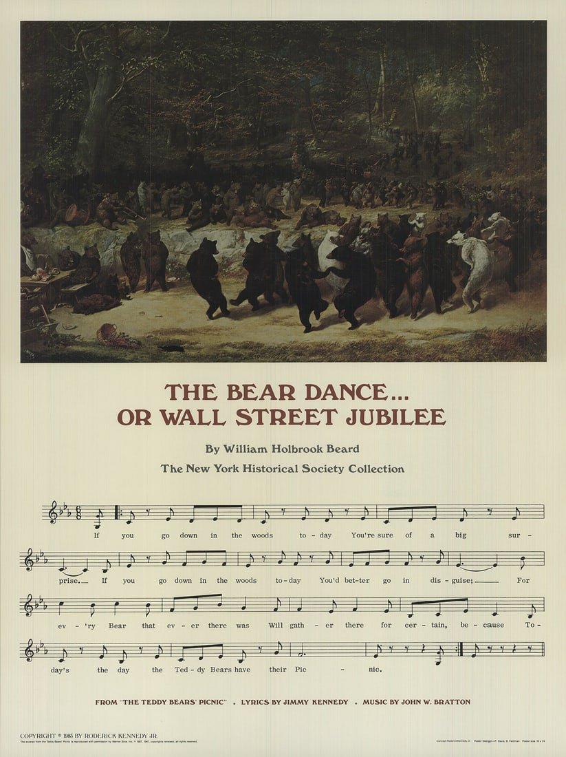 Paul Davis The Bear Dance...Or Wall Street Jubilee " Offset Lithograph 1 (1 of 4)