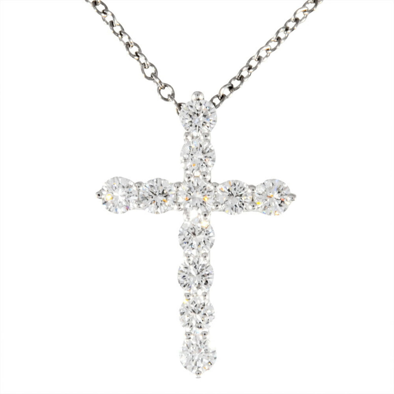 Tiffany & Co. Small Cross Necklace With Diamonds (1 of 9)