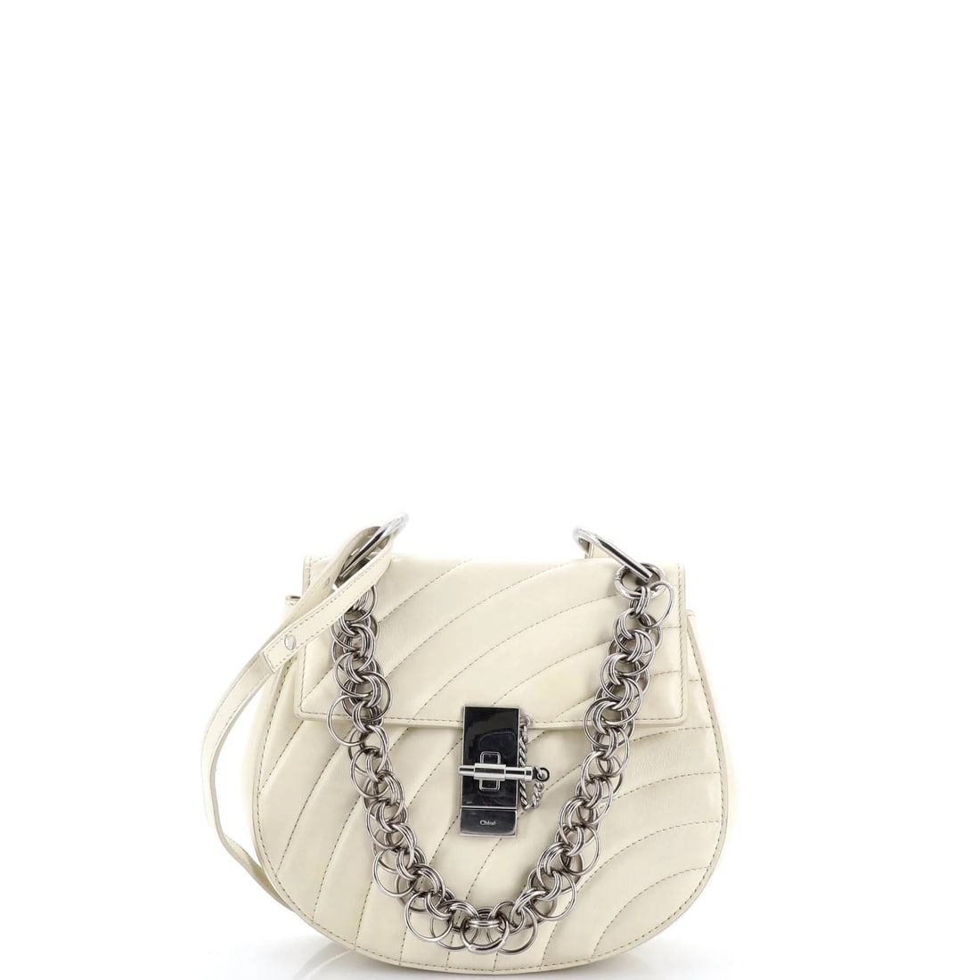 Chloe Drew Bijou Crossbody Bag Quilted Leather Small: Brand: Chloe Exterior Material: Leather Style: Cross Body Bags Exterior Color: Neutral Size: Small Accessories: Extra Strap With Strap Measurements: Handle Drop 7", Height 7.5", Width 10", Depth 3", S