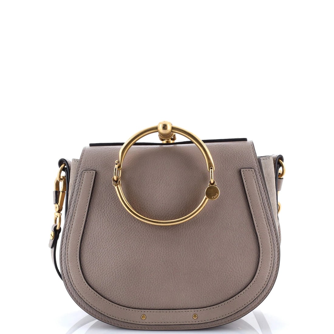 Chloe Nile Crossbody Bag Leather Medium: Brand: Chloe Exterior Material: Leather Style: Cross Body Bags Exterior Color: Brown Size: Medium Accessories: With Strap Measurements: Handle Drop 4", Height 8", Width 9", Depth 3", Strap Drop 20-23"