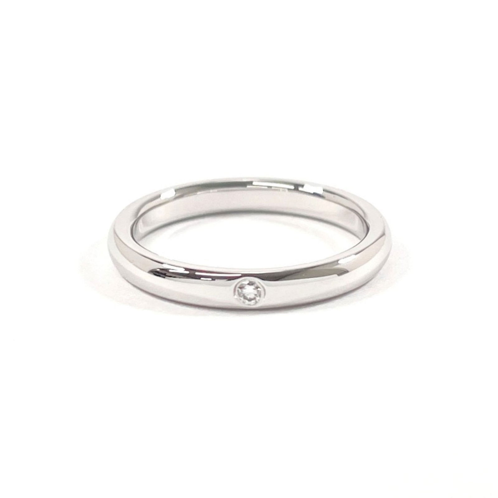 Tiffany & Co. Tiffany Stacking Band Ring Elsa Peretti Pt950 Platinum/Diamond 11 Silver (1 of 7)