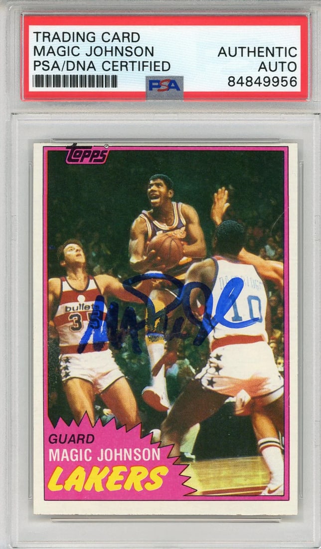Magic Johnson Autographed 1981 Topps Card #21 (Psa) (1 of 2)