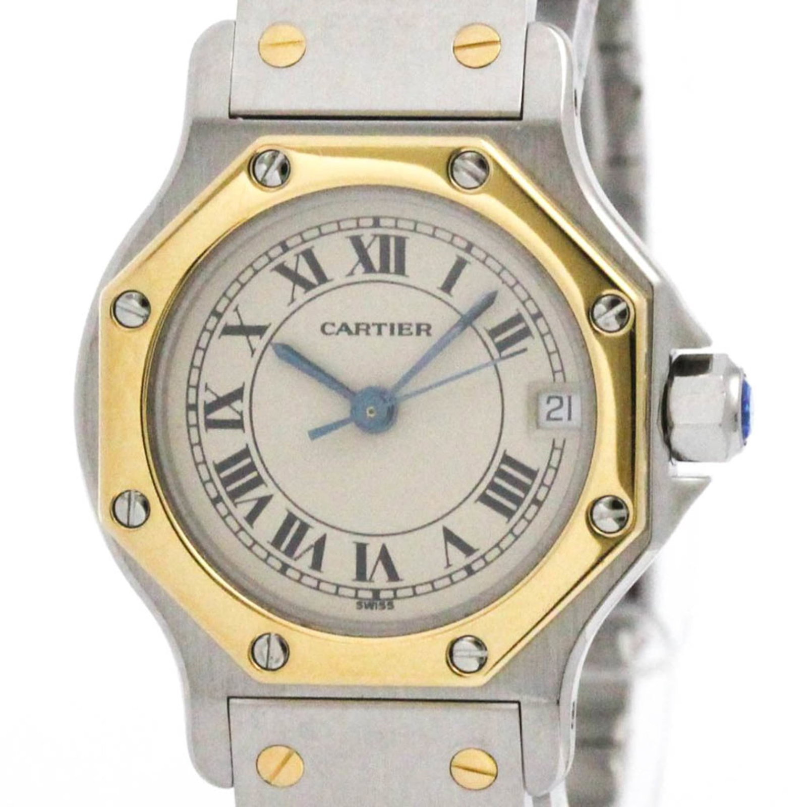 Cartier Santos Octagon 18K Gold Steel Quartz (1 of 9)