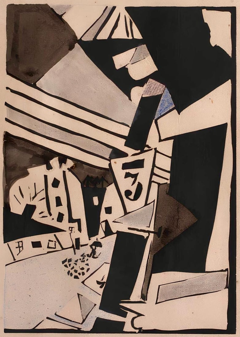 Jean Pougny, Composition, Pougny, Dix Linogravures Originales, 1914-1920, Linocut (1 of 7)