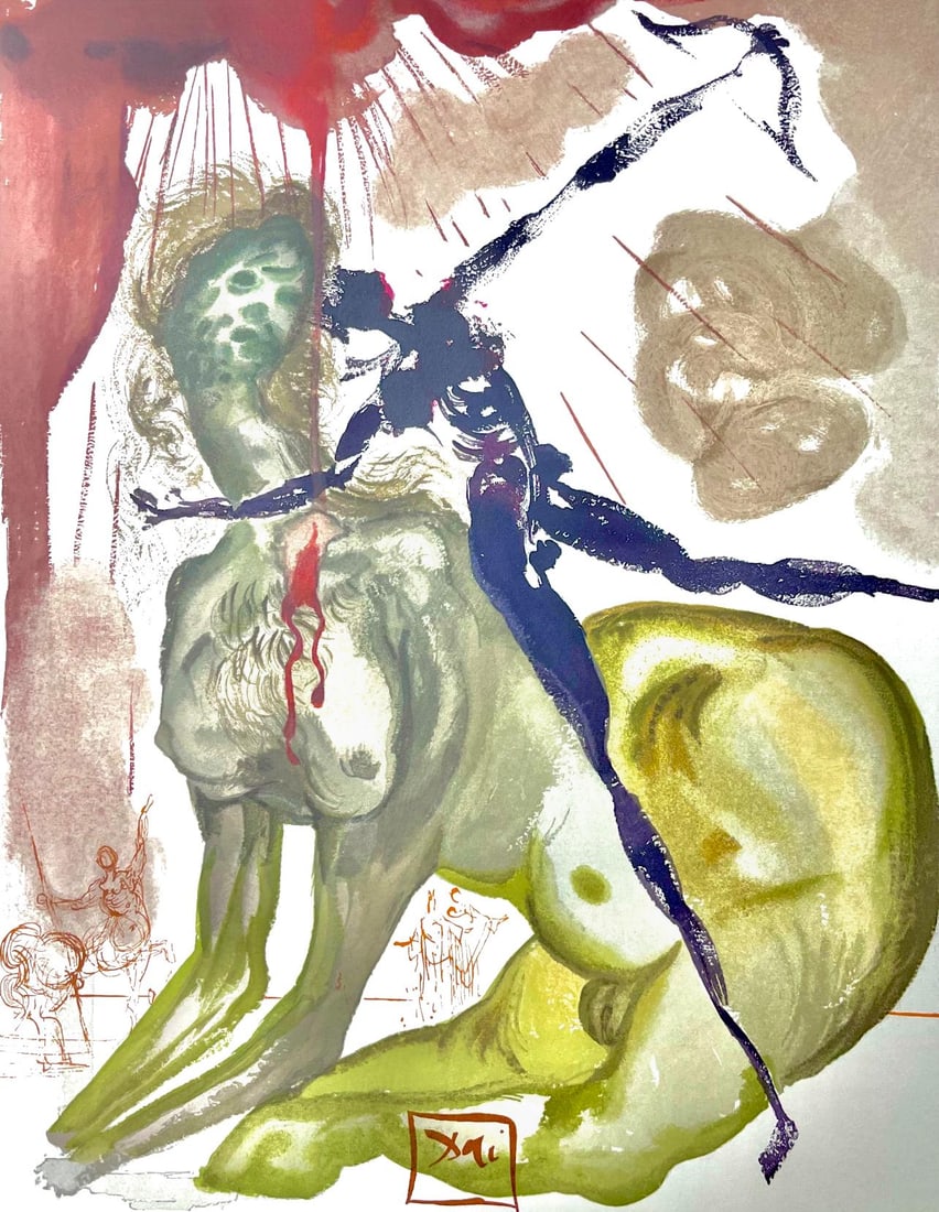 Salvador Dali, Hlle Xii (Michler/Lpsinger 1039-1138; Field 189-200), Die Gttliche Komdie, Signed, (1 of 6)