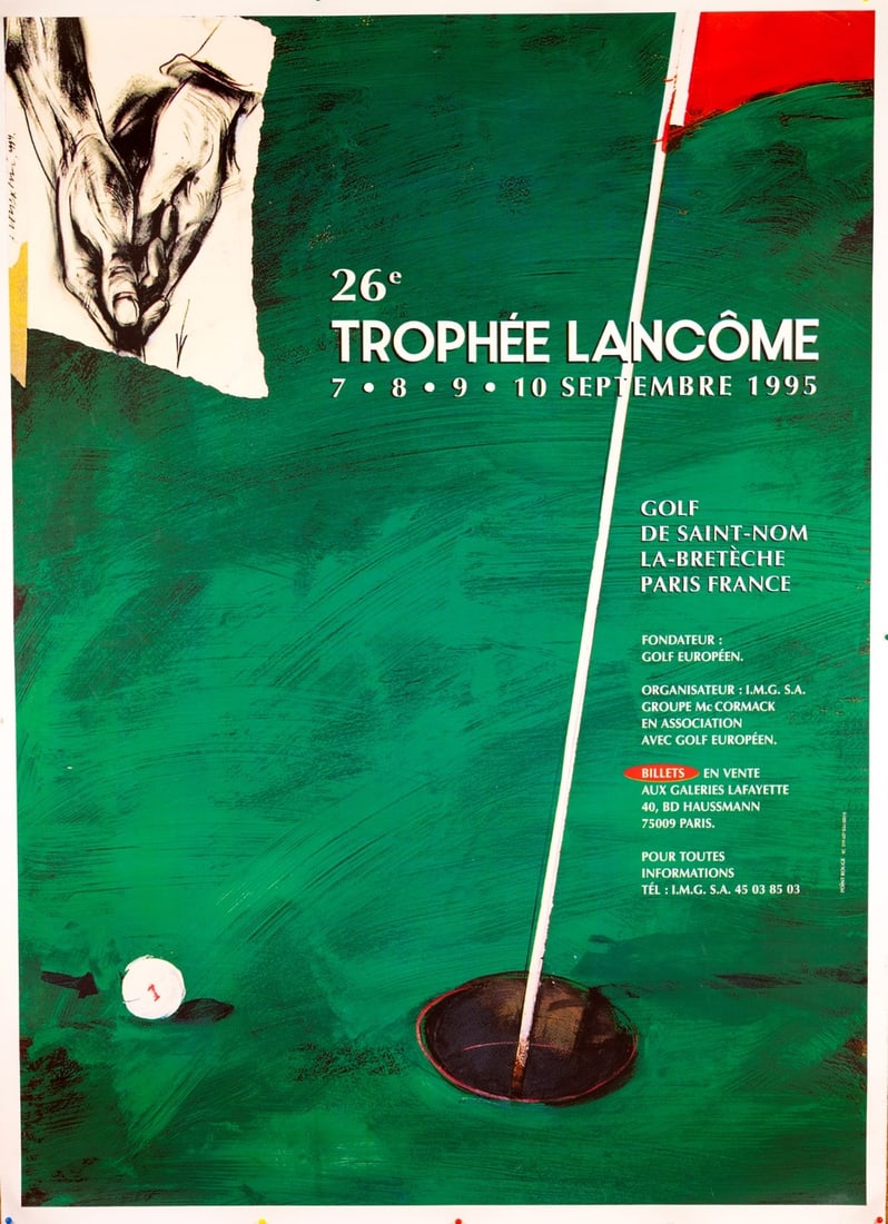 26Eme Trophee Lancome Saint-Nom-La-Bretche 1995 Golf Poster Vladimir Velickovic (1 of 3)