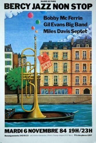 Michel Bouvet Bercy Jazz Non Stop 1984 Serigraph With Jazz Greats Original (1 of 1)