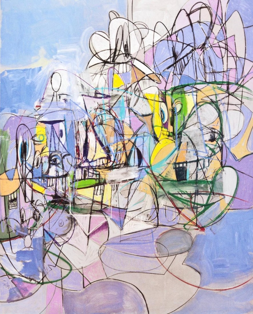 George Condo, Full Sweep, Drawing Paintings, Four Color Process Print: Four color process print on vlin paper. Paper size: 10.75 x 9.25 inches. Excellent condition. Inscription: Unsigned and unnumbered, as issued. Notes: From the folio, George Condo, Drawing Paintings, 2