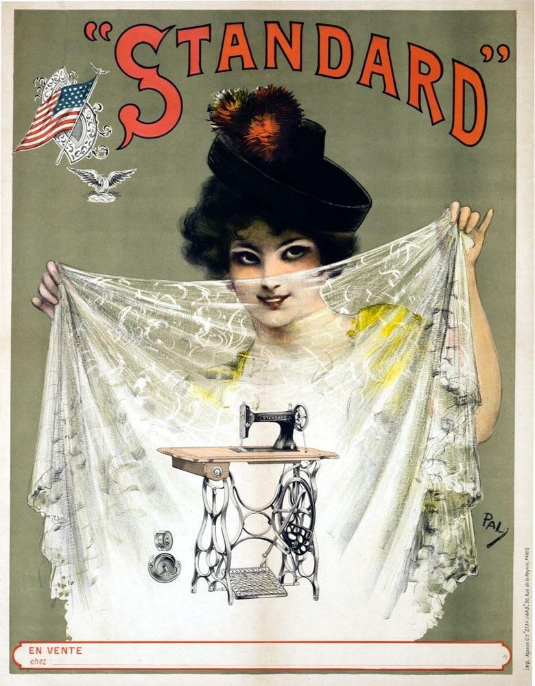 Standard Sewing Machine By Pal 1890'S Original French Poster (1 of 1)