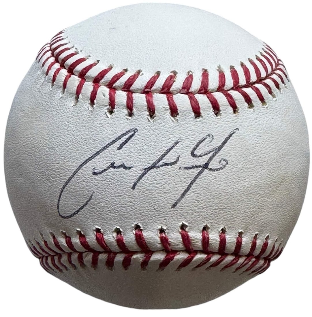 Christian Yelich Autographed Official Major League Baseball (Mlb): Brand: James Spence Authentication (JSA) Christian Yelich Autographed Official Major League Baseball (MLB) Signed in blue pen across the sweet spot of an official Robert Manfred baseball Autograph is