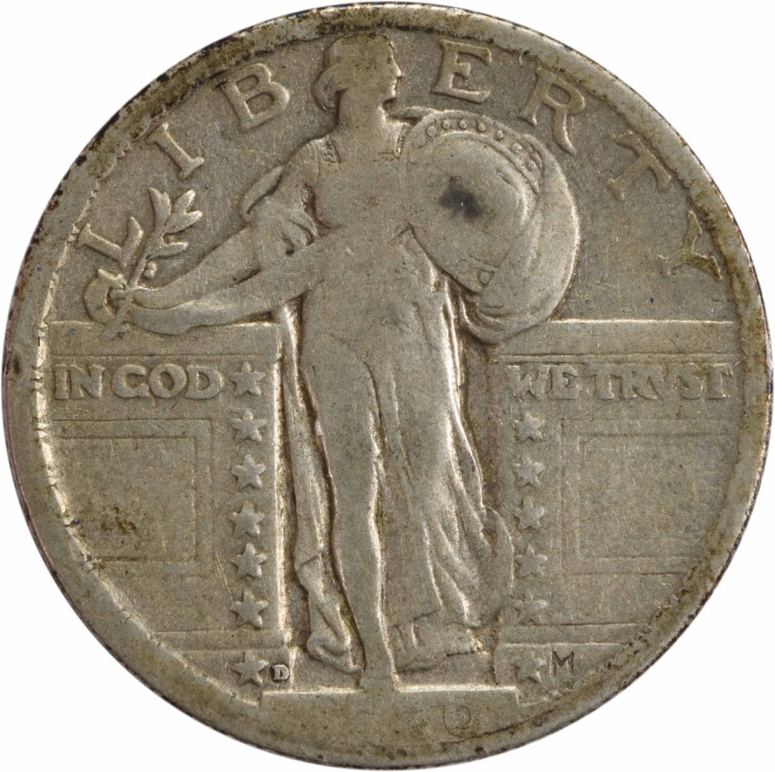 1920-D Standing Liberty Silver Quarter F Uncertified (1 of 2)