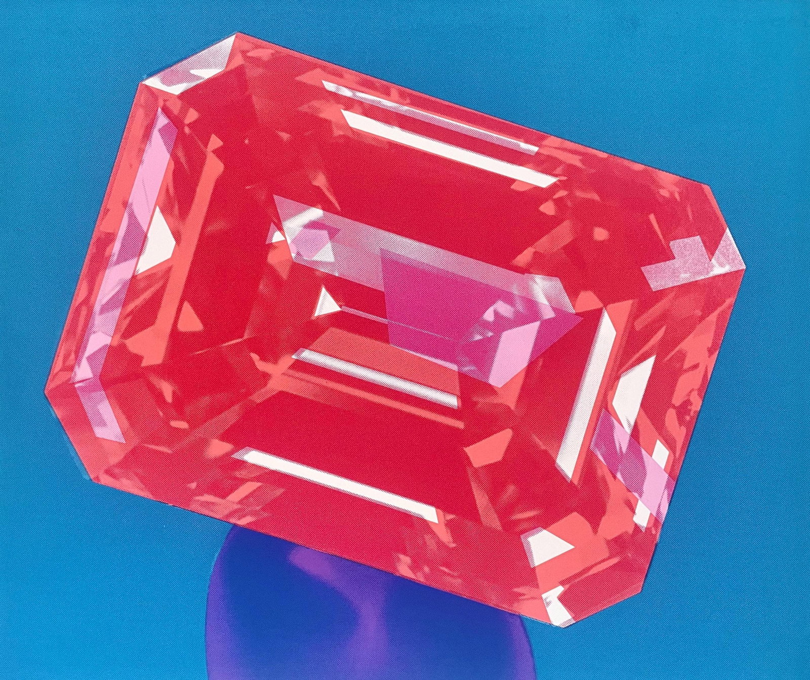 Richard Bernstein, Ruby, Signed, Silkscreen: Silkscreen on vlin paper. Paper Size: 26 x 30 inches. Inscription: Hand signed and numbered, as issued. Condition: Excellent. Notes: Published by Jackie Fine Arts, Inc., New York; printed by Studio He