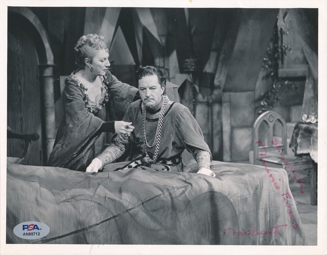 Judith Anderson/Maurice Evans Dual-Signed/Inscribed 7X9 B/W Photo Psa/Dna 192273 (1 of 2)