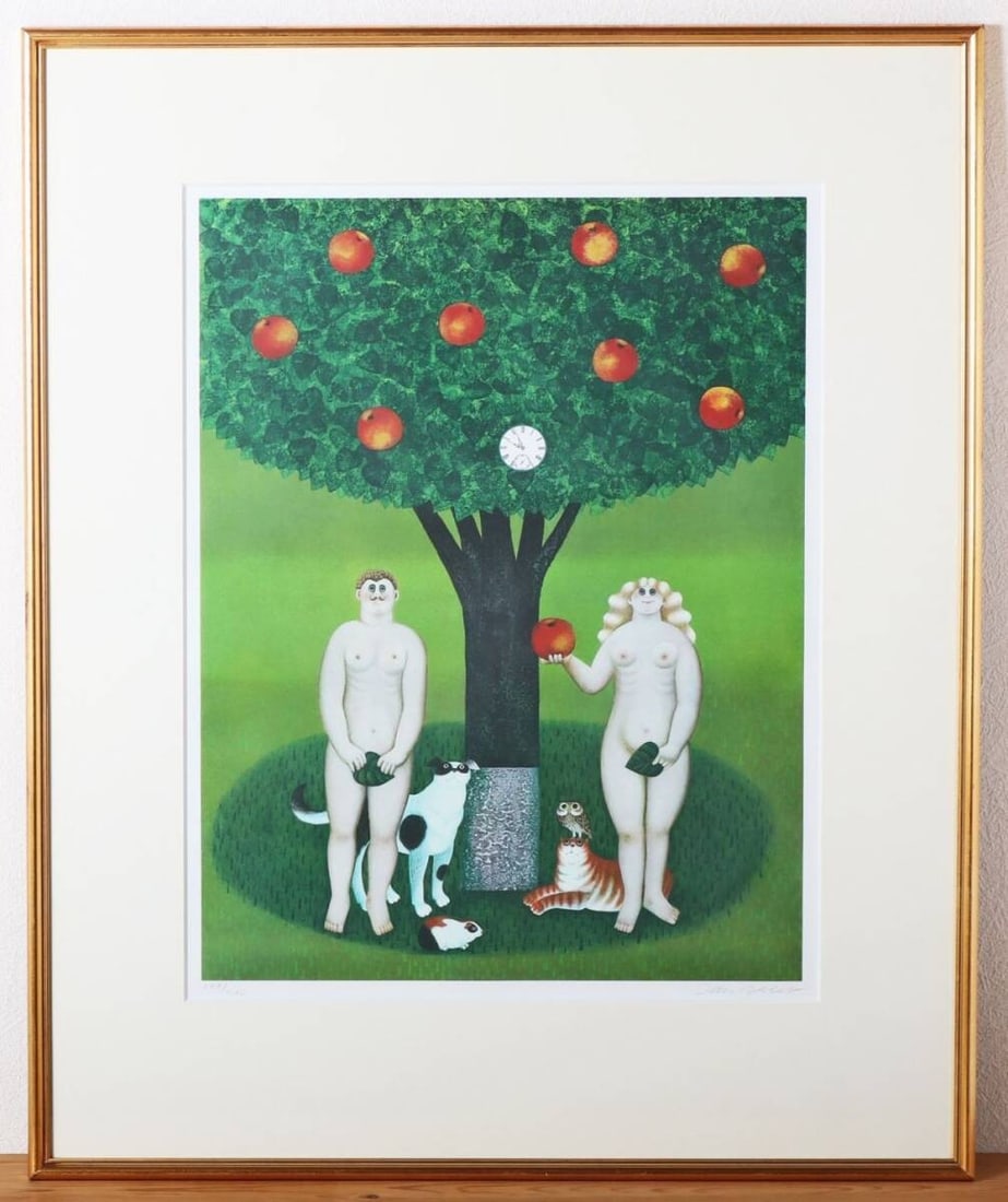 Jan Balet Adam & Eve Lithograph Signed Numbered Ltd Ed Naive Art Framed: Artist: Jan Balet Unit Of Sale: Single Piece Signed By: Jan Balet Image Orientation: Portrait Size: Medium Signed: Yes Material: Paper Original/Licensed Reprint: Original Framing: Framed Region Of Ori