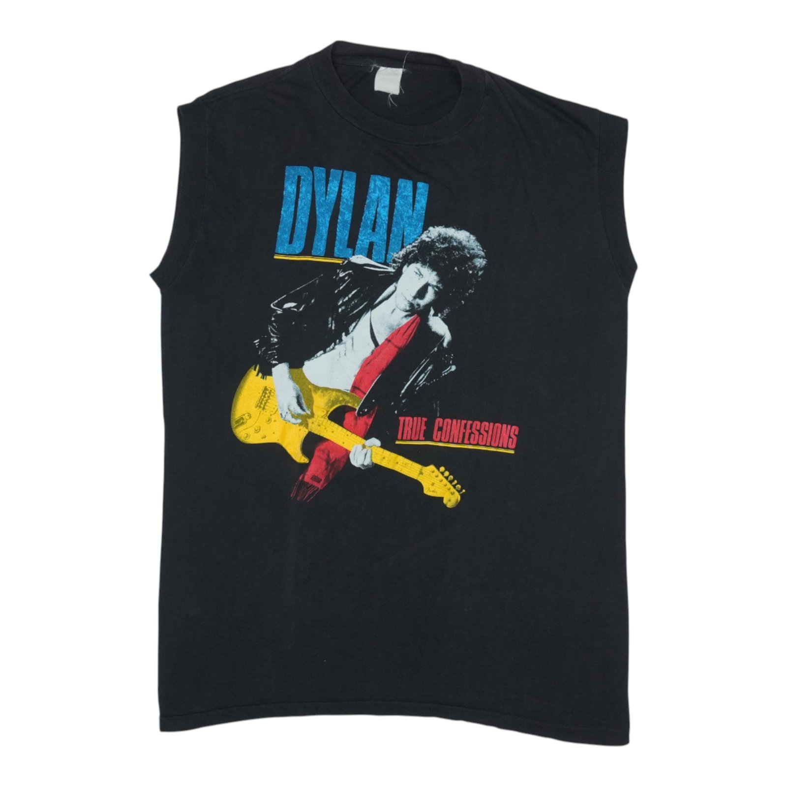 1986 Bob Dylan Tom Petty True Confessions Tour Sleeveless Shirt: Size: Unreadable Tag Size: Unreadable Material: 100% Cotton Color: Black Era: 1980s Pit To Pit: 20 Inches Pit To Pit Front: 20" Collar To Hem: 29 Inches Collar To Hem Front: 29" Original vintage 1986