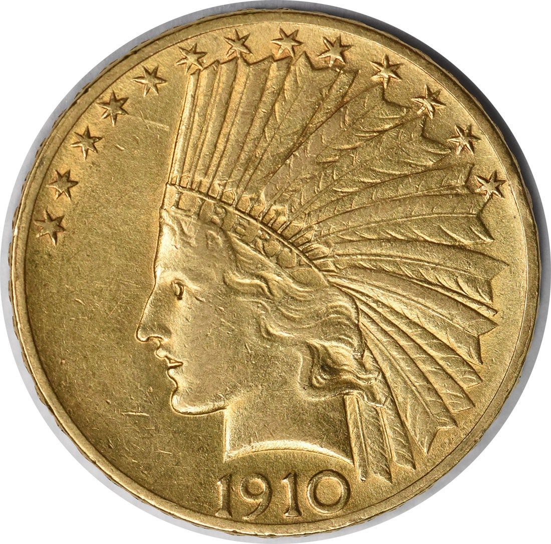 1910 $10 Gold Indian Au Slider Uncertified (1 of 2)