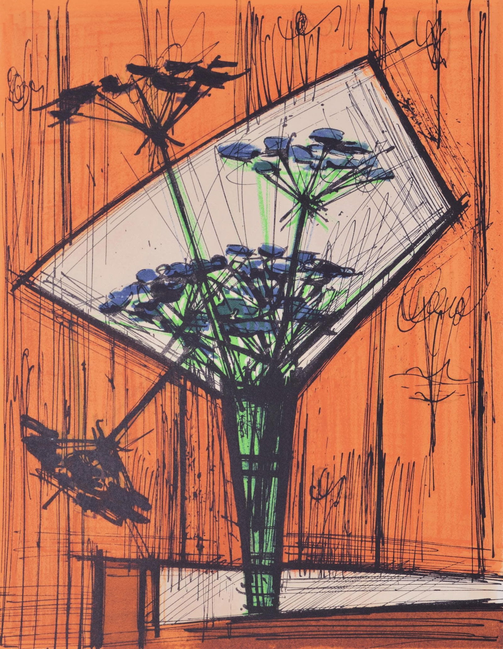 Bernard Buffet, Les Ombelles, Souvenirs Et Portraits D'Artistes, Lithograph (1 of 8)