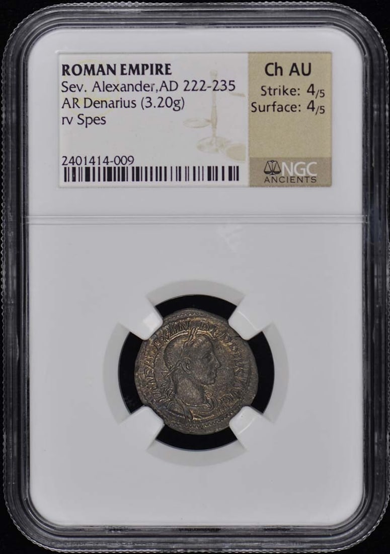 Sev.Alexander, Ad 222-235 Roman Empire Ar Denarius Ngc Au55 (1 of 1)
