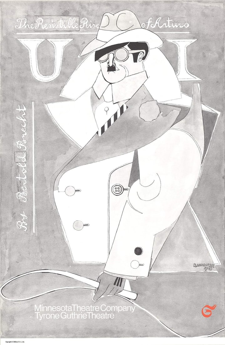 Richard Lindner The Resistible Rise Of Arturo Ui (B&W) " Poster P: Artist: Richard Lindner Brand: Lindner Richard Exact Year: 1968 Height: 30.5 Item Height: 30.5 Item Width: 20 Style: Modern/Contemporary Type: Offset Lithograph Year Of Production: 1968 Artist: Richar