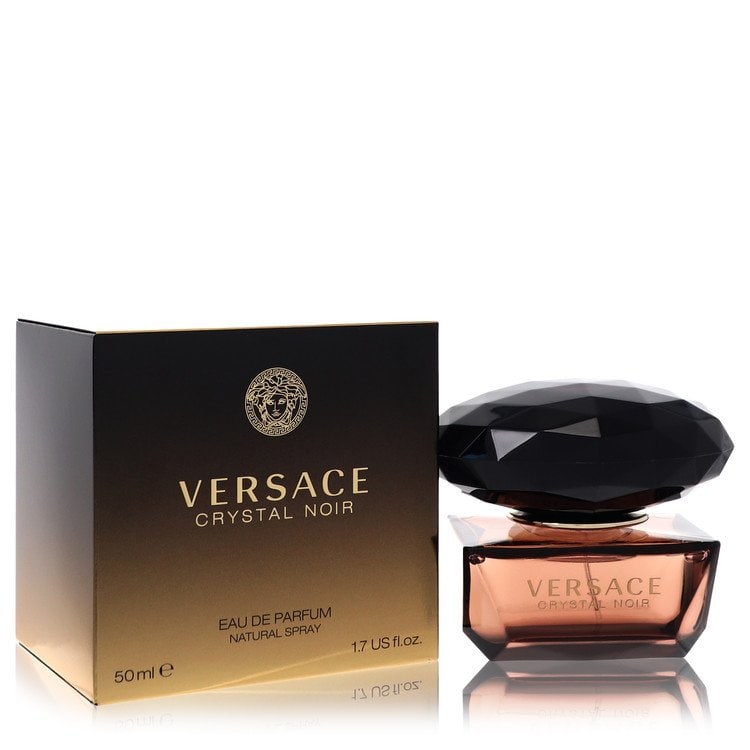 Crystal Noir Perfume By Versace Eau De Parfum Spray: Brand: Versace Size: 1.7 oz Eau De Parfum Spray Grams: 400 Type: Eau De Parfum Spray Fragrance: Perfume for Women Product Disclaimer: Authentic fragrances; some boxes may show shelf wear. We strongly