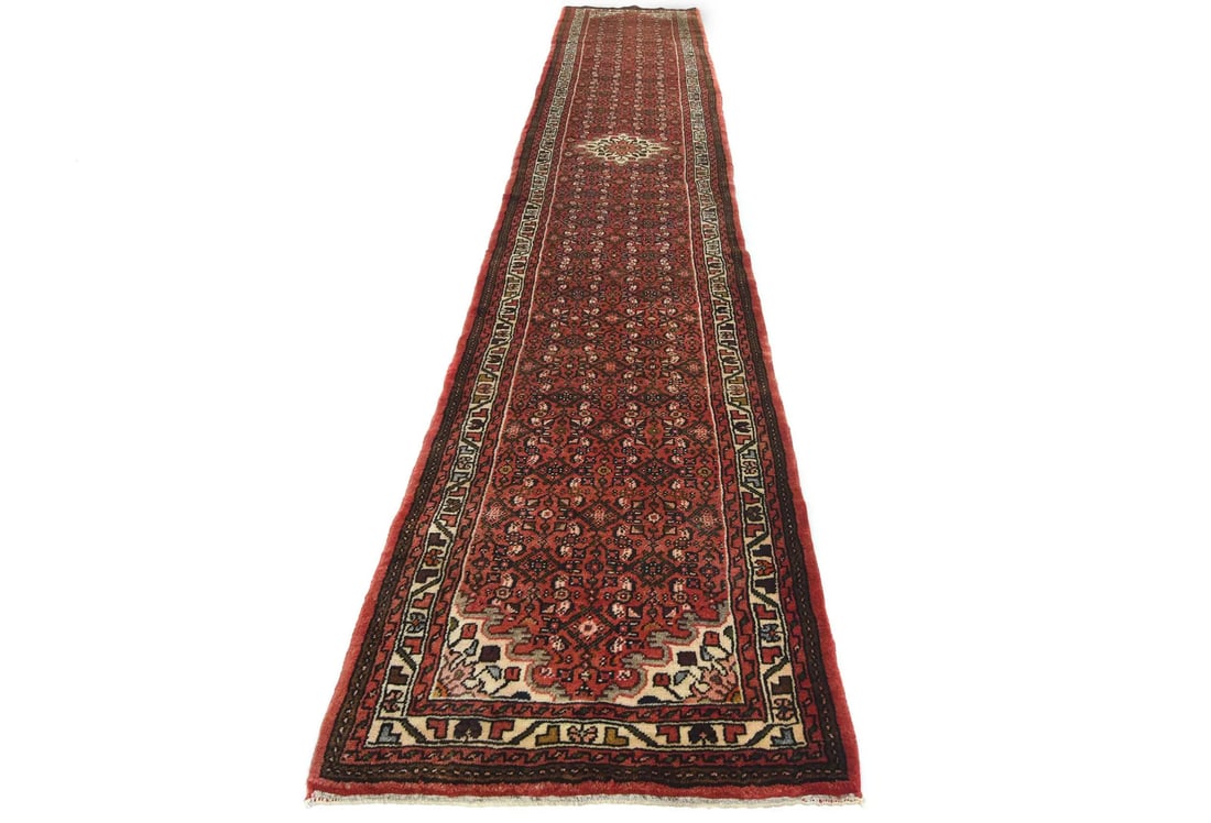 Vintage Tribal Floral Runner Rug Narrow Wool Oriental Hallway Carpet 2'8X16'4 Ft (1 of 10)