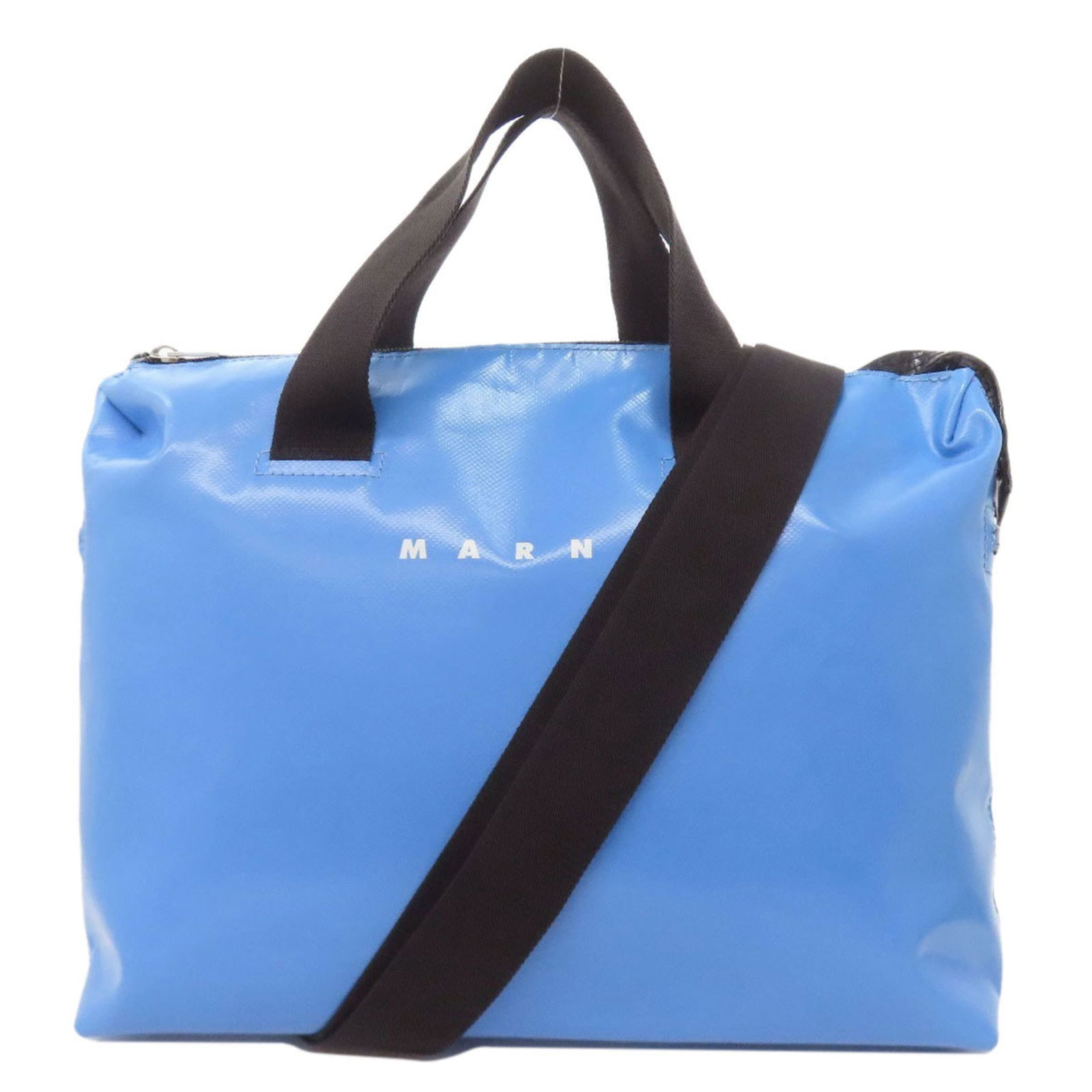 Marni 2-Way Tote Bag Pvc: Brand: Marni Type: Tote Bag Material: Pvc Color: Blue Gender: Women Size (Hxwxd): 29cm x 37cm x 8cm / 11.41'' x 14.56'' x 3.14'' Condition: Used (good), Traces of usage, scratches / dirt can be seen b