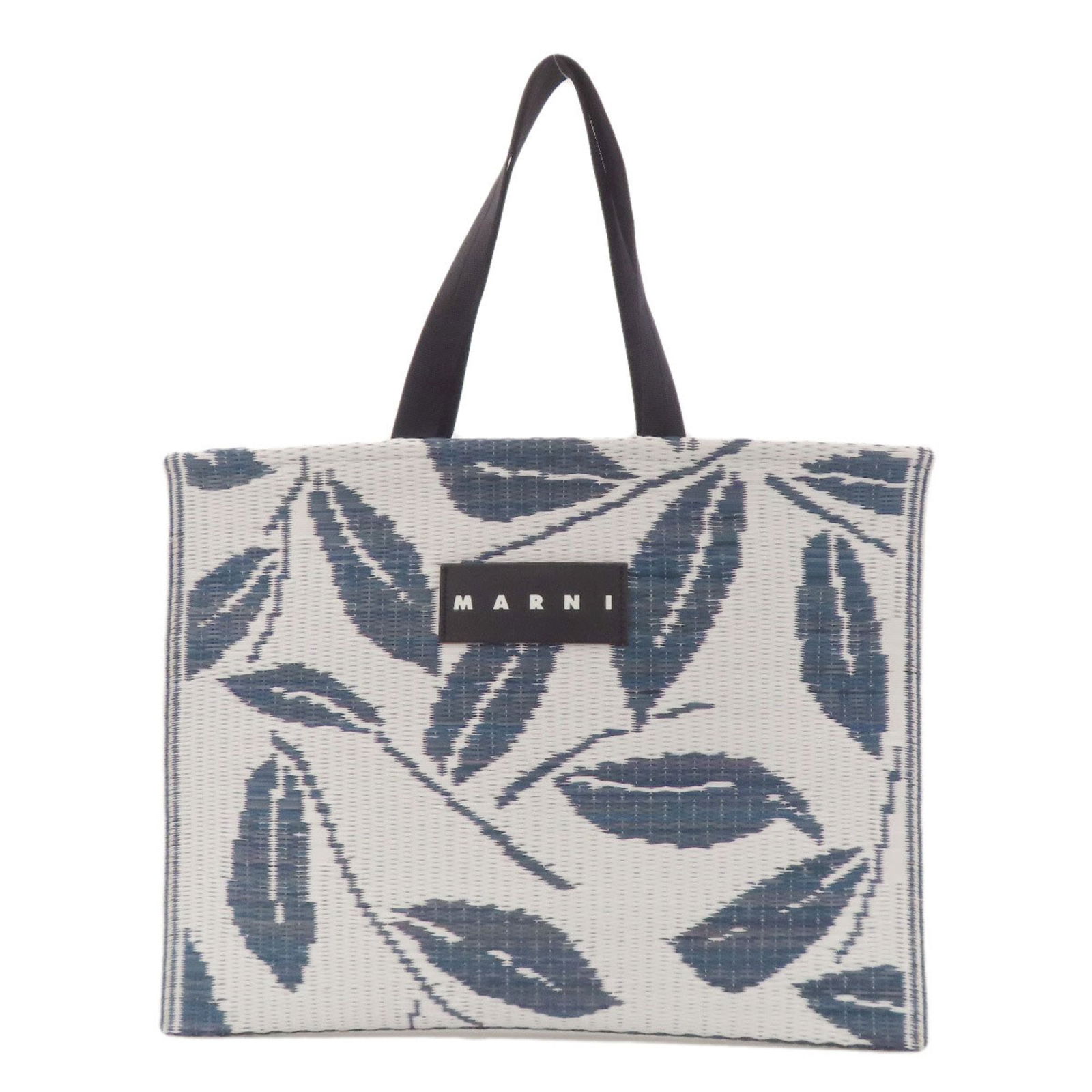 Marni Folding Tote Bag: Brand: Marni Type: Tote Bag Material: Polypropylene Color: Blue, White Gender: Women Size (Hxwxd): 34.5cm x 45cm x 5.00mm / 13.58'' x 17.71'' x 0.19'' Condition: Used (very good), A few traces of usag