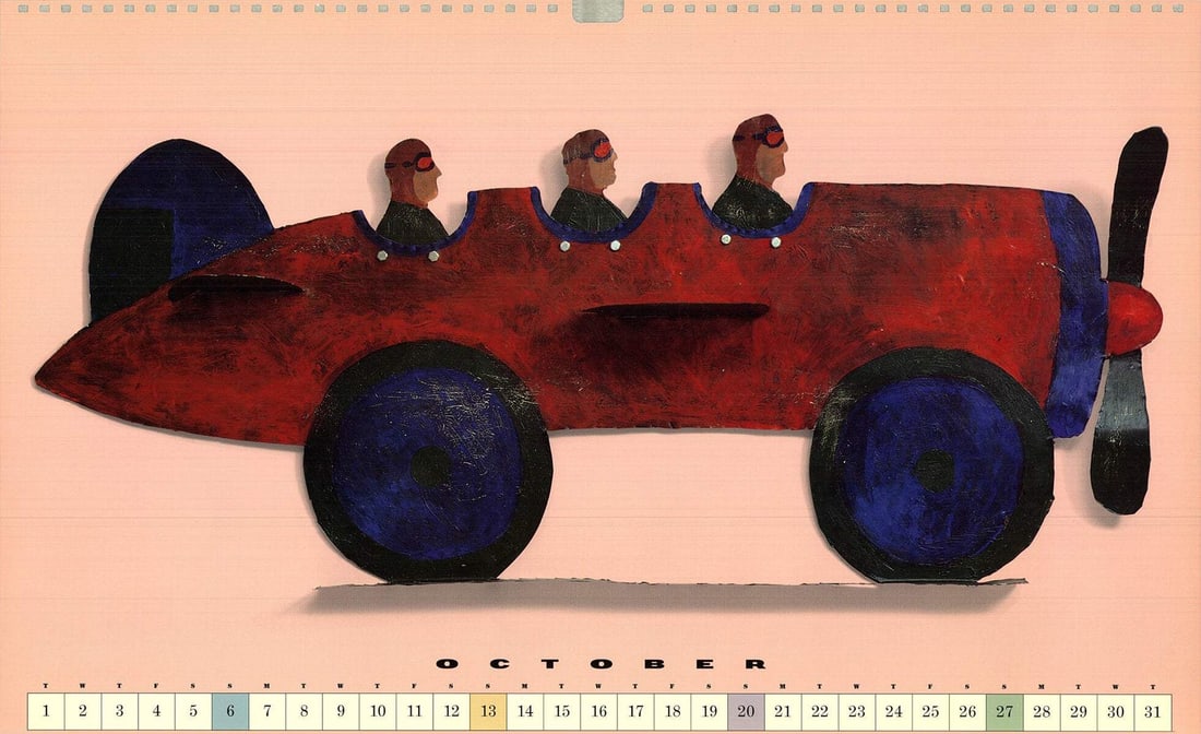 Seymour Chwast Cars Xi " Offset Lithograph Contemporary (1 of 4)