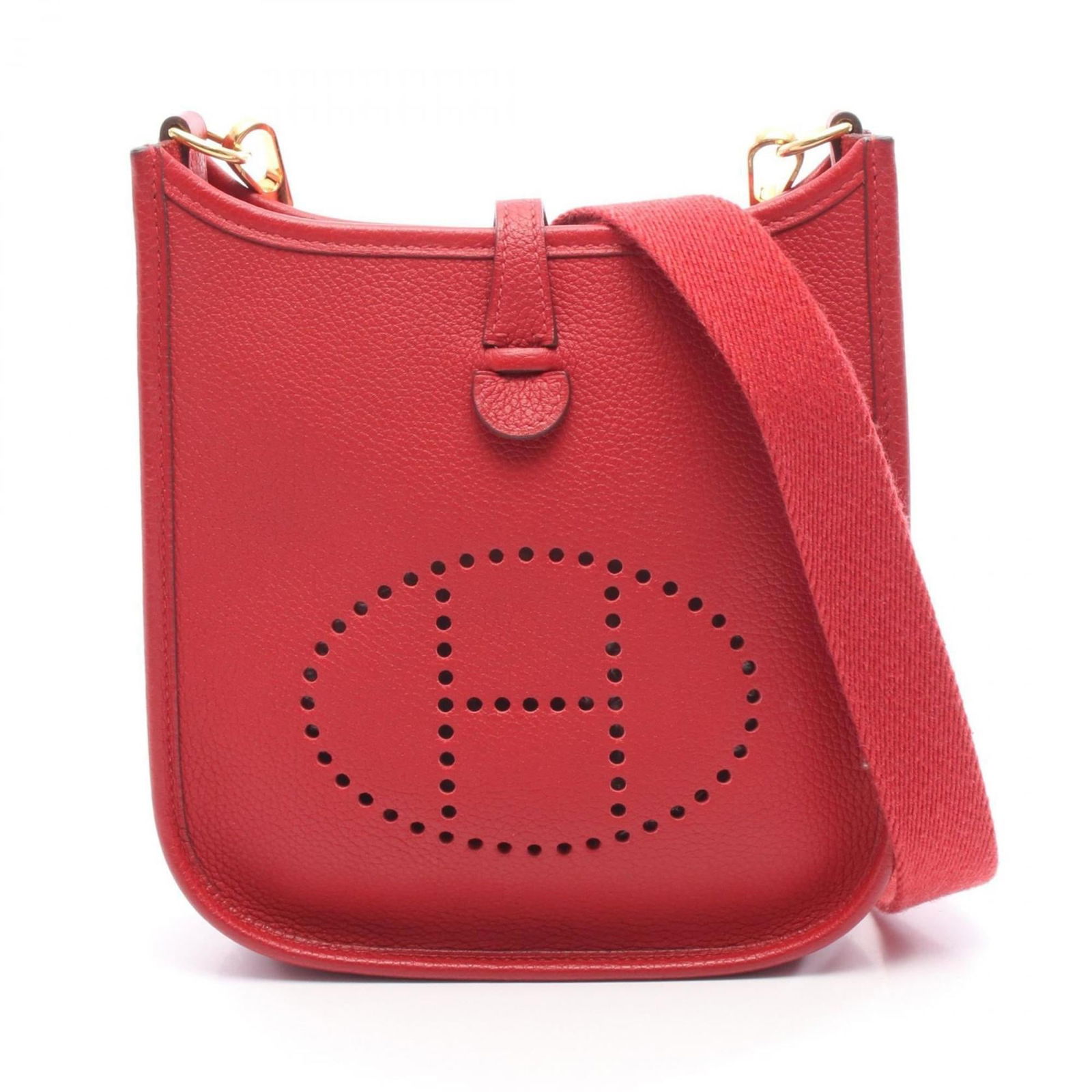 Hermes Herms Evelyn Tpm Rouge Cou Shoulder Bag In Taurillon Clemence Leather (1 of 6)
