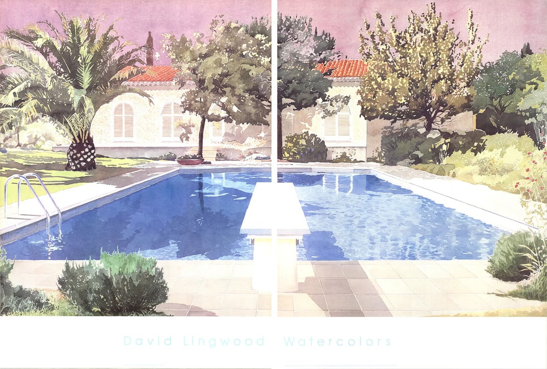 David Lingwood La Piscine/ The Pool(Diptych) " Offset Lithograph (1 of 4)