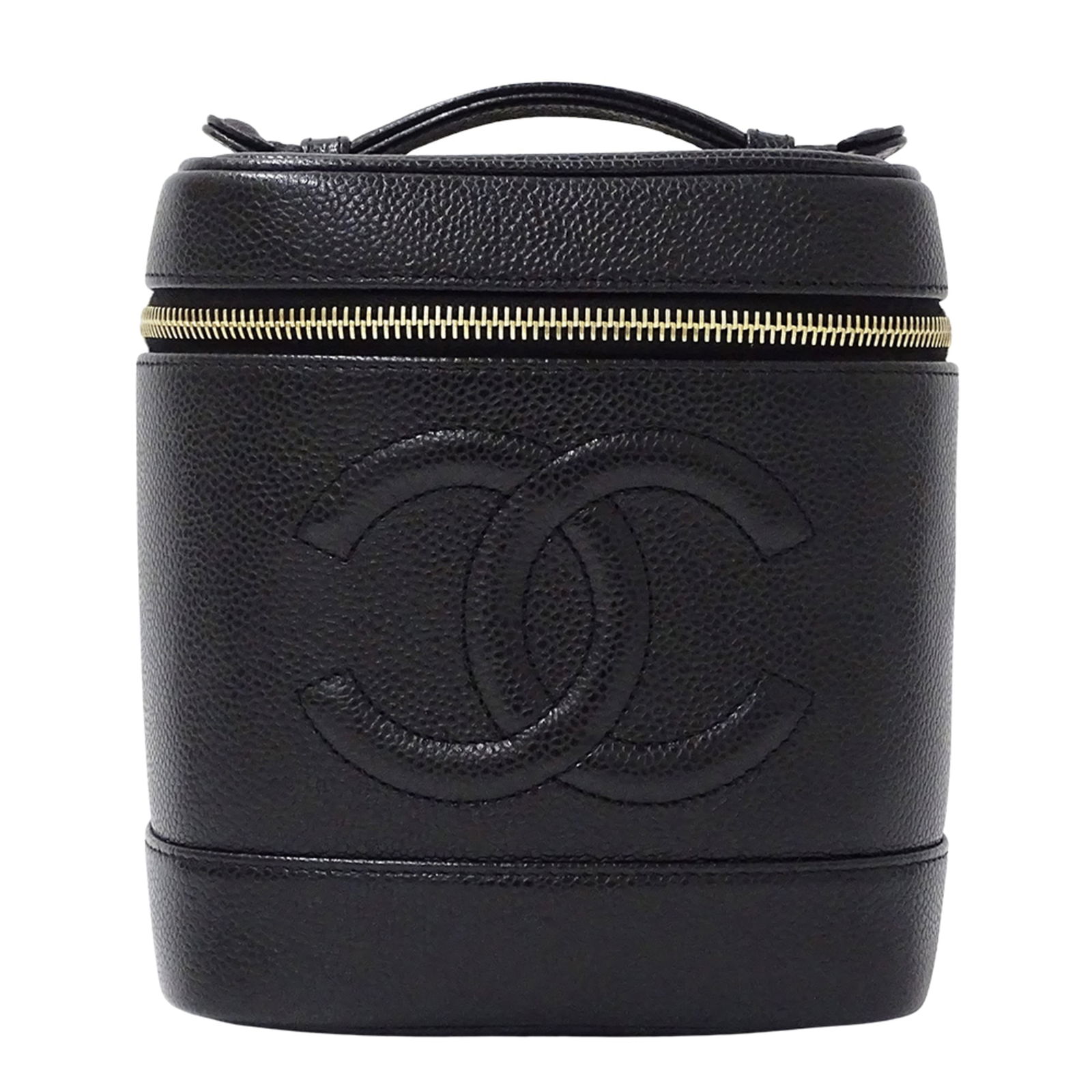 Chanel Chanel Women'S Vanity Bag Handbag In Black Caviar Leather With Gold Hardware (1 of 13)