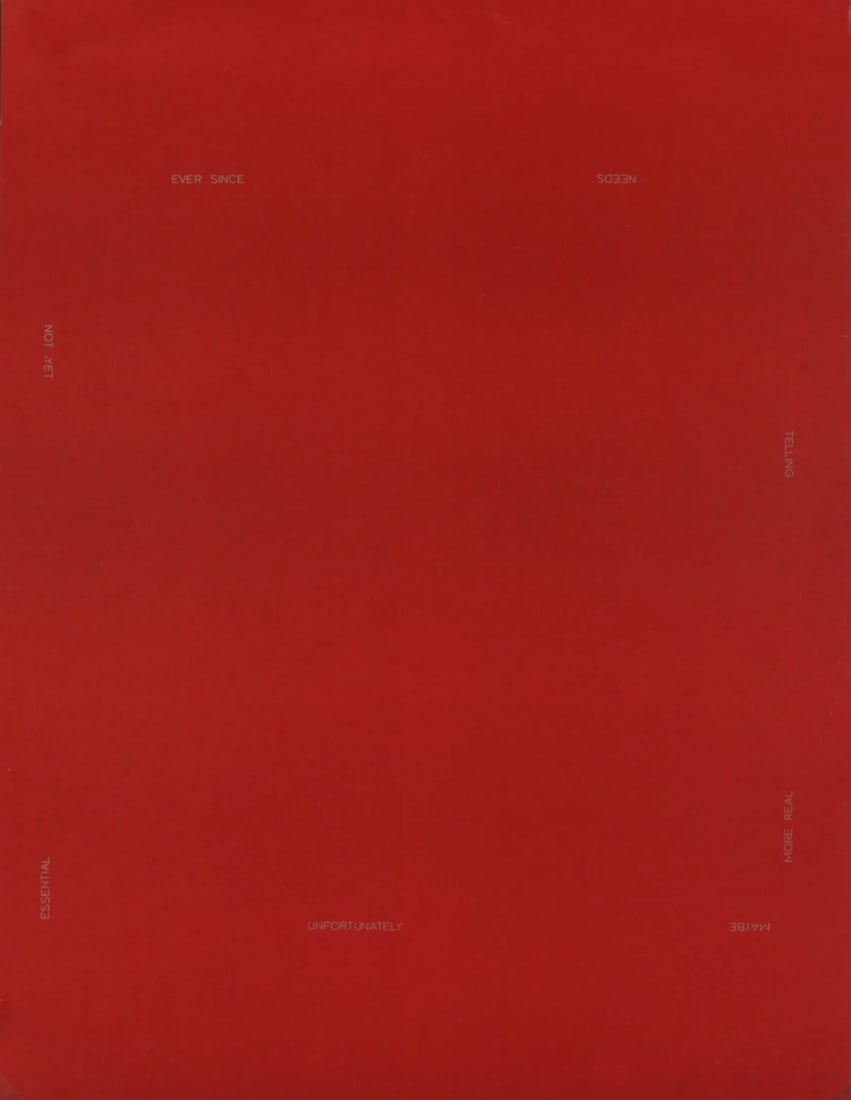 Robert Barry Leo Castelli- Wallpiece " Poster Pop Art Red: Artist: Robert Barry Brand: Barry Robert Country/Region Of Origin: USA Exact Year: 1980 Height: 18 Item Height: 18 Item Width: 13.75 Style: Minimalism Subject: Calligraphy Type: Offset Lithograph Year