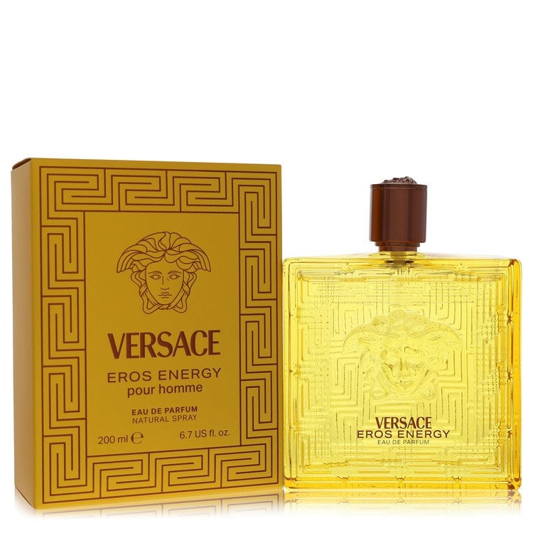 Versace Eros Energy Cologne By Versace Eau De Parfum Spray: Brand: Versace Size: 6.7 oz Eau De Parfum Spray Grams: 600 Type: Eau De Parfum Spray Fragrance: Cologne for Men Product Disclaimer: Authentic fragrances; some boxes may show shelf wear. We strongly en