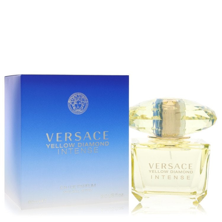 Versace Yellow Diamond Intense Perfume By Versace Eau De Parfum Spray: Brand: Versace Size: 3 oz Eau De Parfum Spray Grams: 500 Type: Eau De Parfum Spray Fragrance: Perfume for Women Product Disclaimer: Authentic fragrances; some boxes may show shelf wear. We strongly en