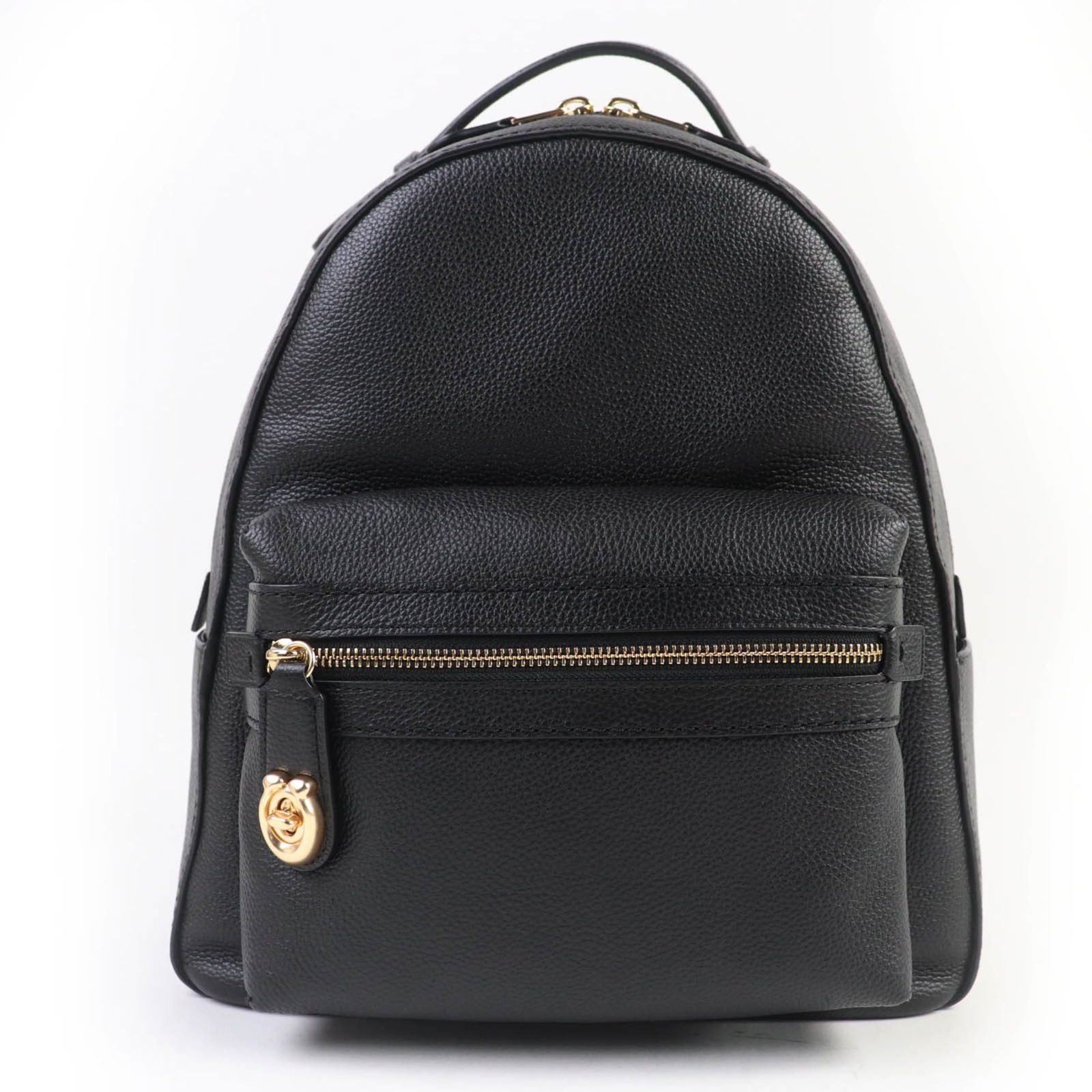 Coach 35608 Turnlock Polished Pebble Leather Backpack/Daypack In Black: Brand: Coach Type: Backpack Material: Leather Color: Black Closure: Zipper Inner Pocket: Zipper Pocket 1, Open Pocket 2 Outer Pocket: Zipper Pocket 1, Open Pocket 2 Gender: Women Size (Hxwxd): 35cm x