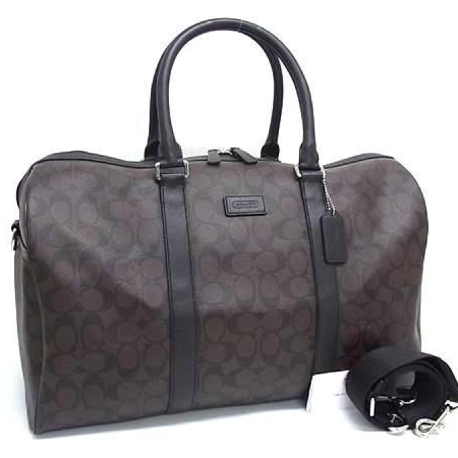 Coach Boston Bag F93303 Brown Signature Canvas: Brand: Coach Type: Boston Bag, Handbag, Shoulder Bag, Tote Bag Material: Signature Line , Canvas , Leather Color: Brown Gender: Men Size (Hxwxd): 27cm x 45.5cm x 22cm / 10.62'' x 17.91'' x 8.66'' Cond