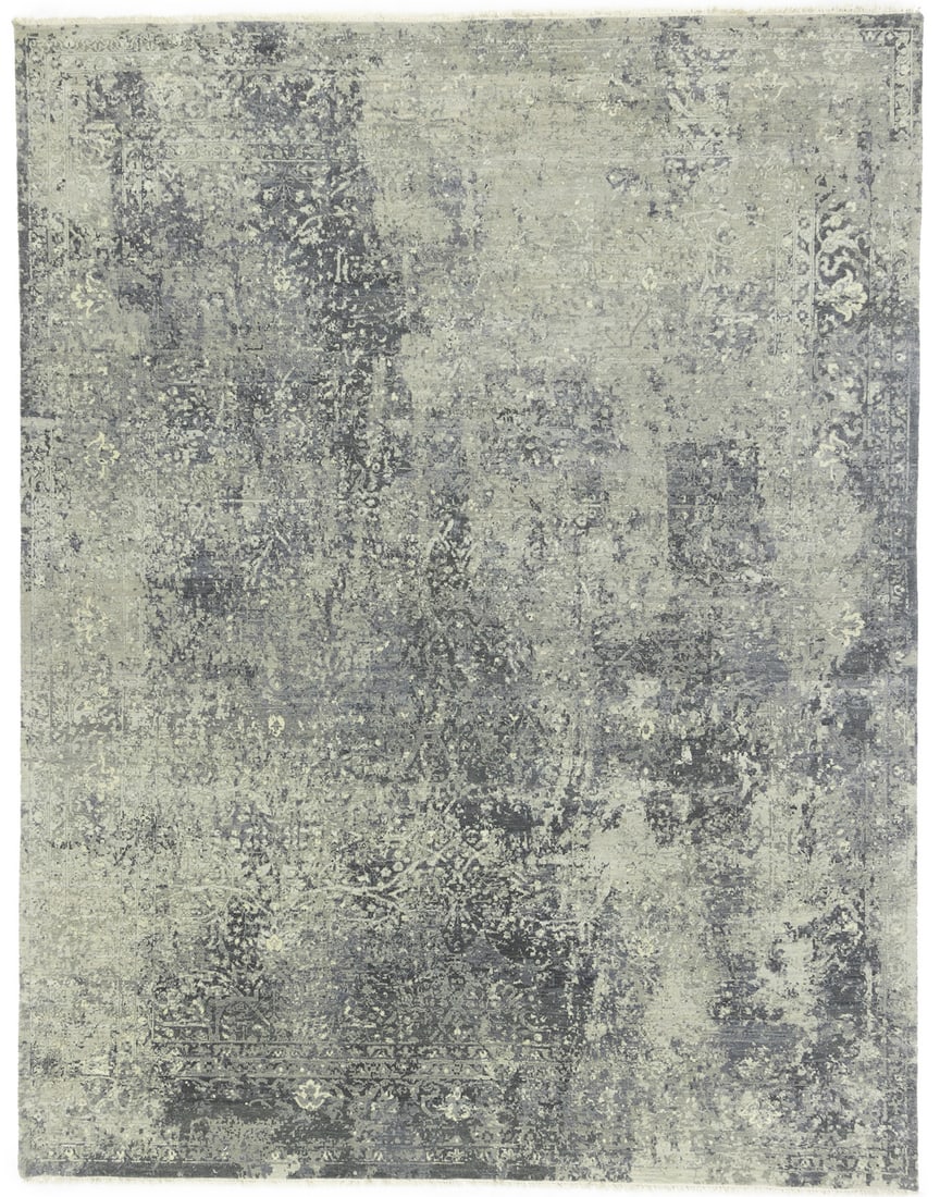 Abstract Distressed Modern Oriental Rug Hand-Carded Wool Large Carpet 8X10 Ft (1 of 19)