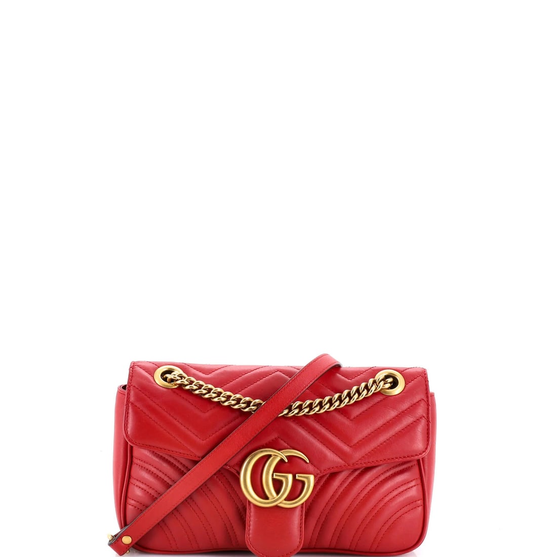 Gucci Gg Marmont Flap Bag Matelasse Leather Small (1 of 8)