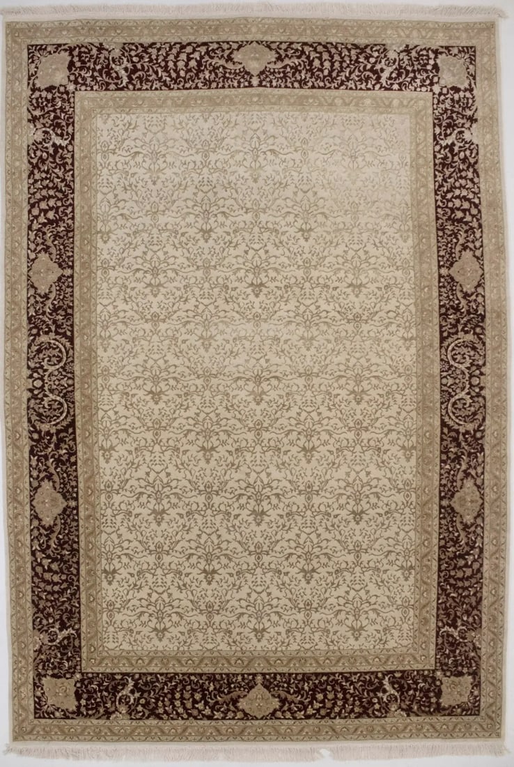 7X10 Ft Hand-Knotted Wool & Silk Oriental Rug 400 Kpsi Classic Decor Carpet (1 of 18)